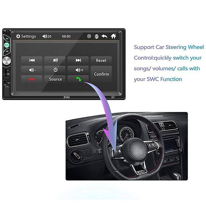 Double Din Car Stereo 7 Inch Press Screen Car MP5 Player Support Backup Rear View Camera FM Radio Ca