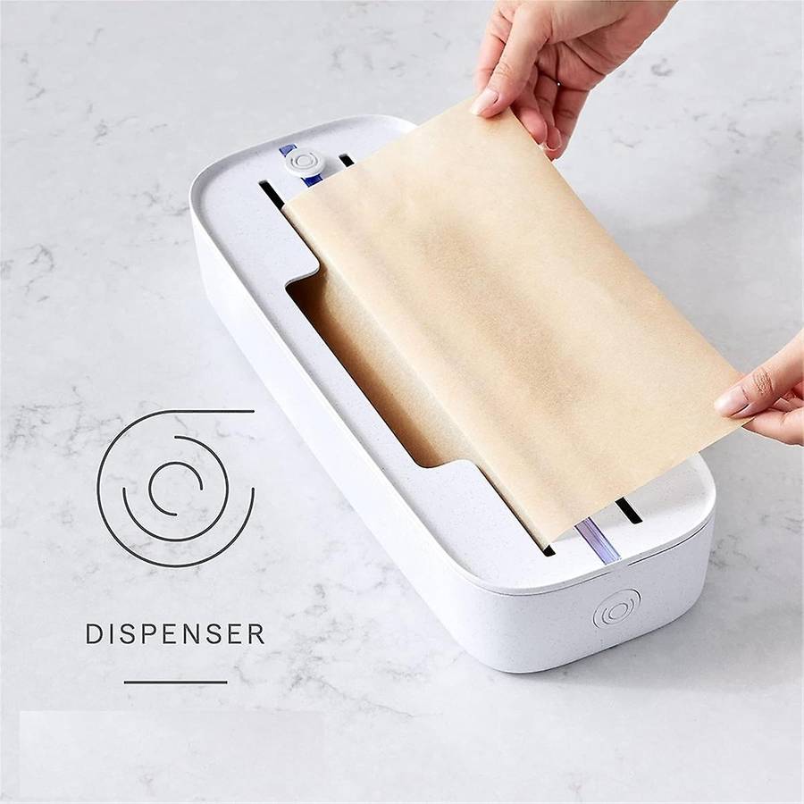 Drawer Food Wrap Dispenser, Foil, Plastic and Wax Paper Organizer for Kitchen Organization