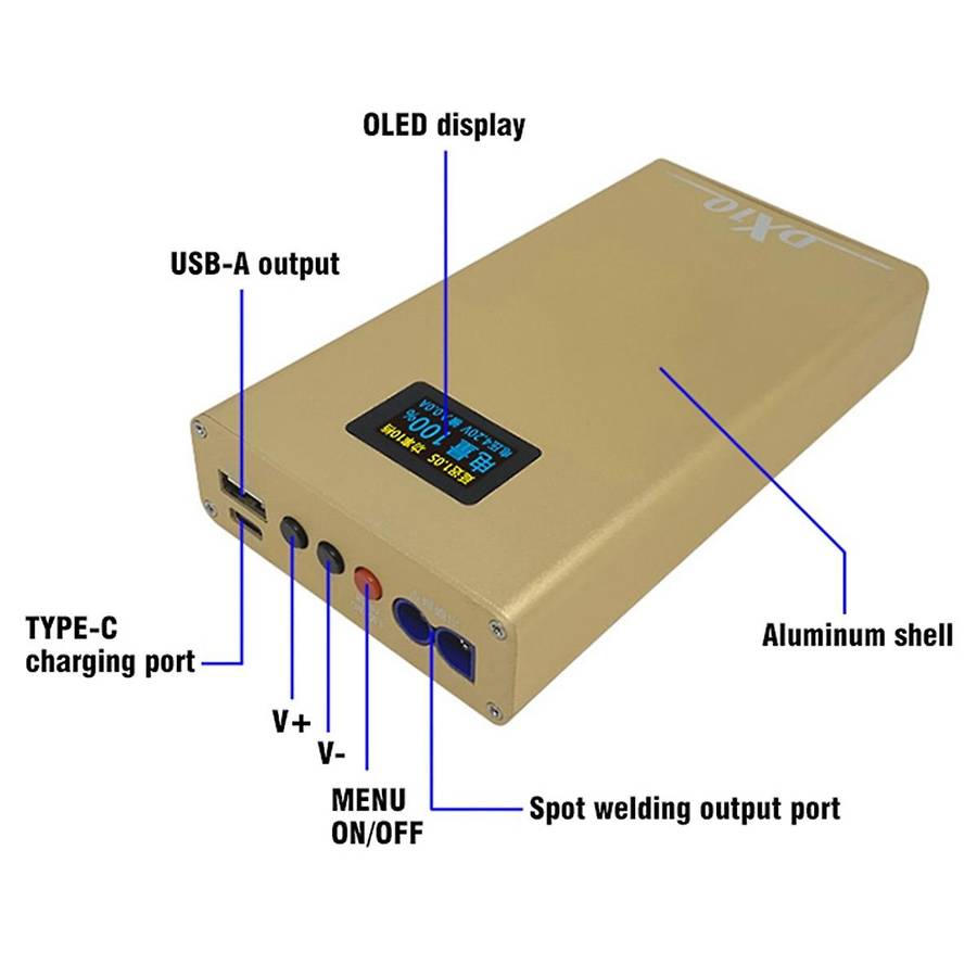 Dx10 5300 Mah Portable Spot Welder Oled Adjustable Battery Spot Welding Machine Welder Tools Spot