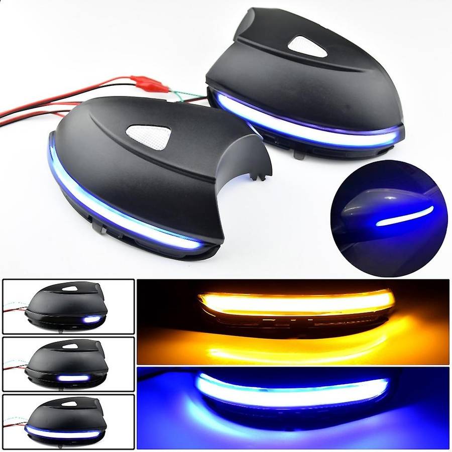 Dynamic Side Mirror Blinker Turn Signal Light Compatible for B7 CC A5 Blue Black