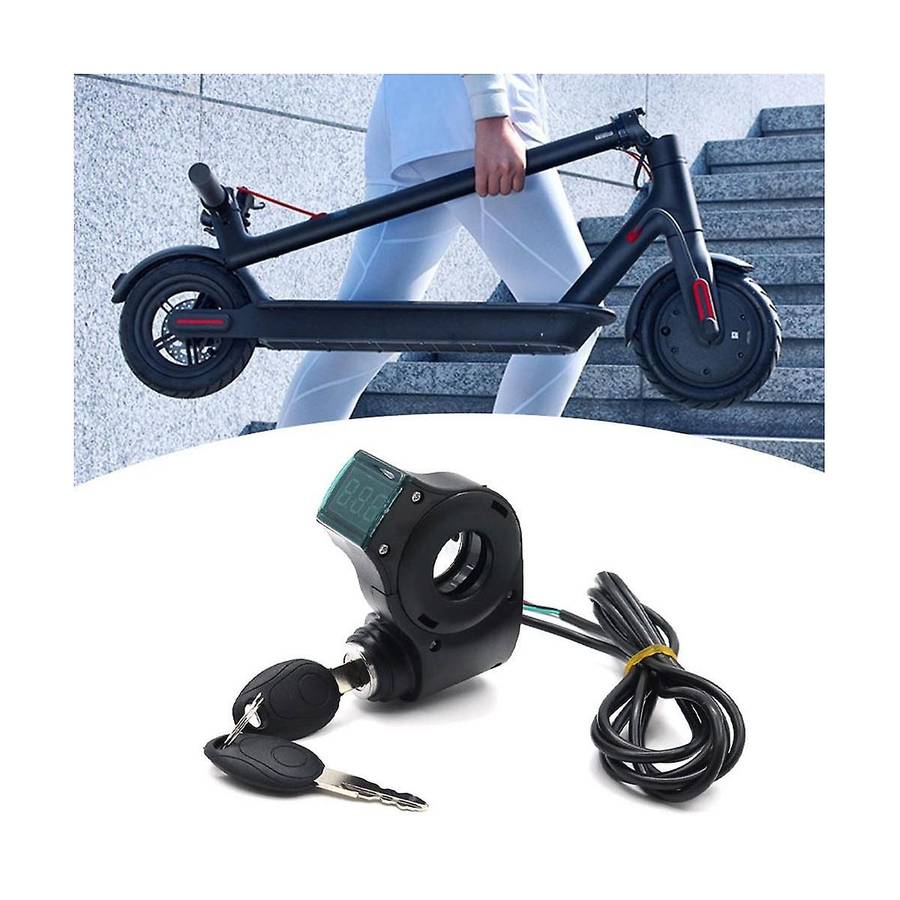 E-bike Ignition Lock Key Thumb Throttle Voltmeter Digital Voltage Display Switch for Universal