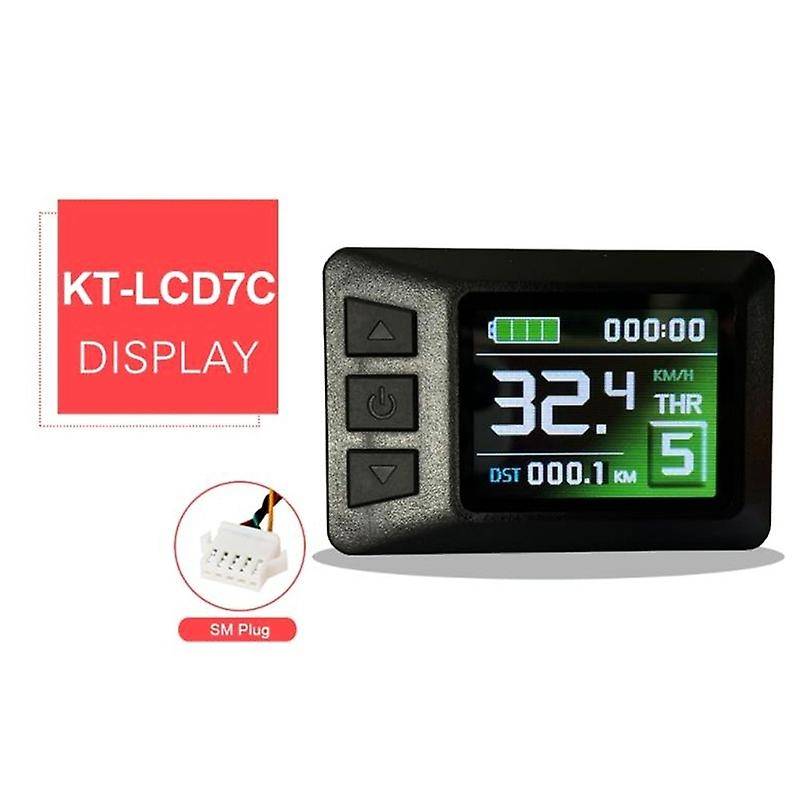 Electric Bicycle 36/48V KT-LCD7C Intelligent Display E-Bike LCD Control Panel SM Connector Accessori