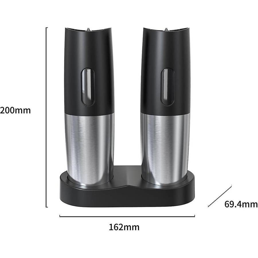 Electric Salt and Pepper Grinder Set - Usb Rechargeable Automatic Pepper Mill Grinder-adjustable Coa