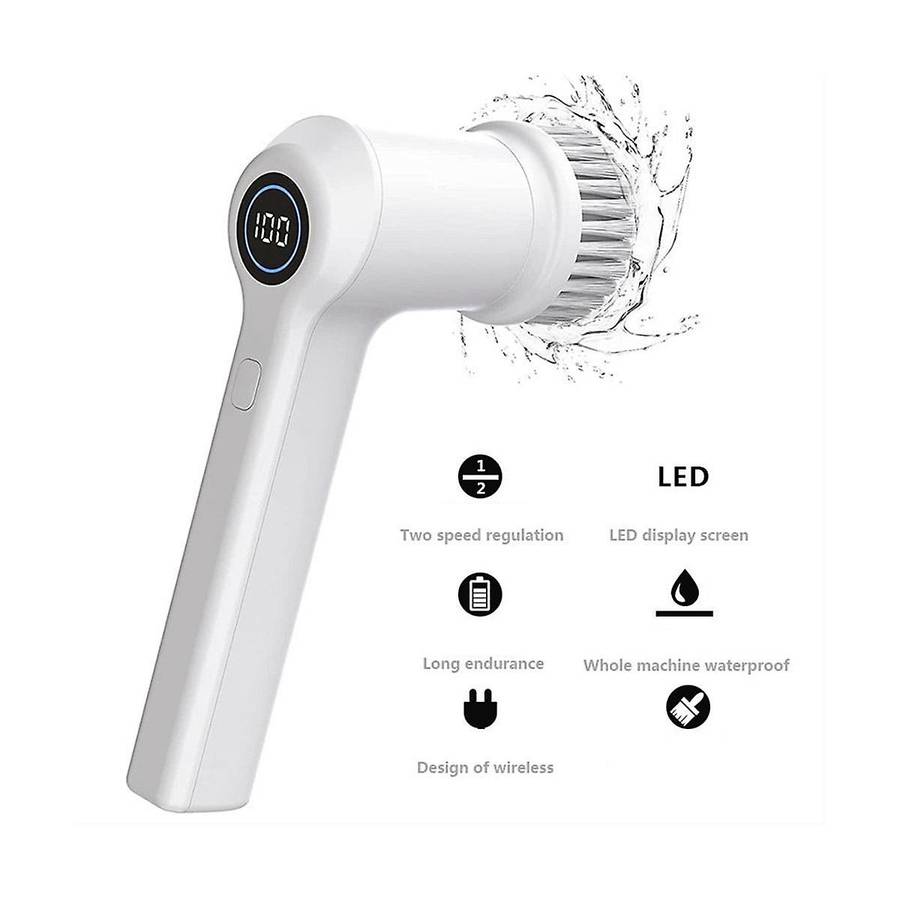Electric Spin Scrubber for Bathroom Bathtub Cordless Power Spinning Scrub Brush Handheld Shower Cle