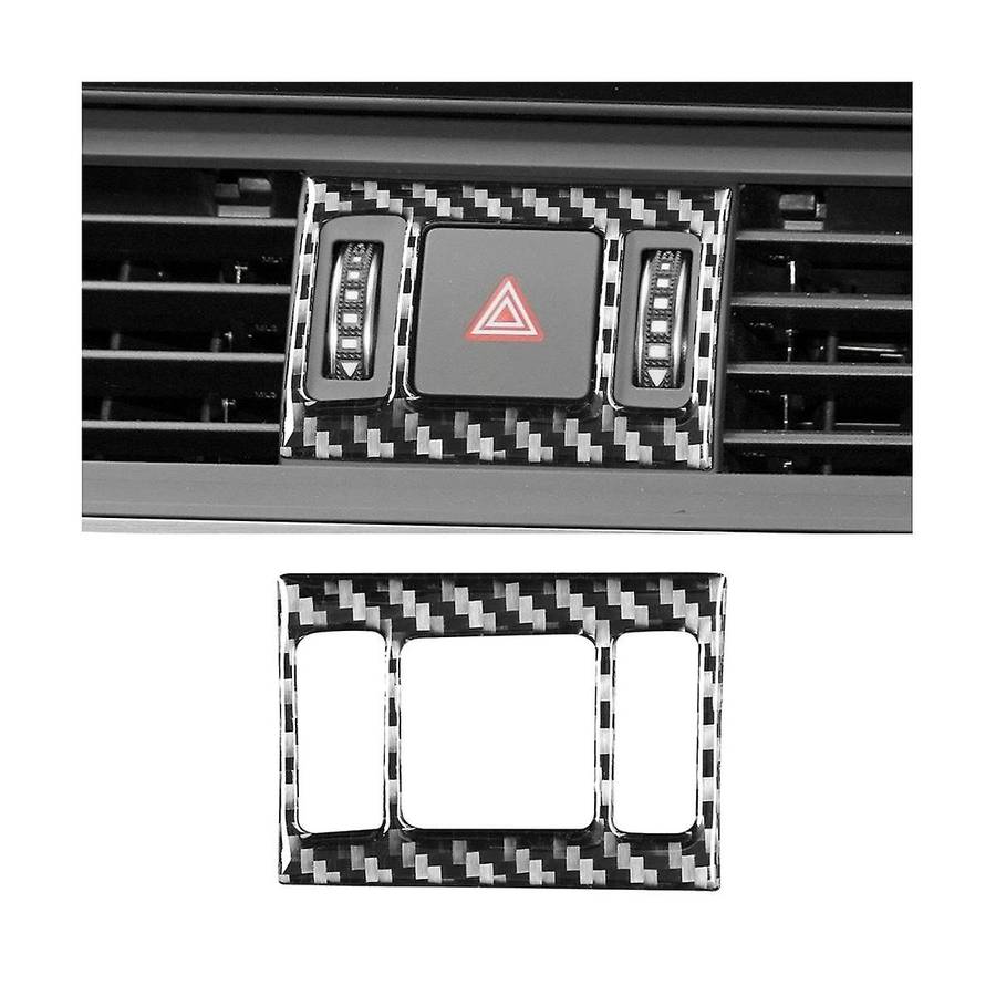 Emergency Flash Button Cover Trim Frame Sticker Decoration Carbon Fiber for Q5 2018-2023 Interior A
