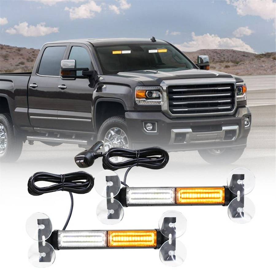 Emergency Strobe Traffic Advisory Light Bar, Dashboard Warning Flasher, Construction Vehicle Windshi