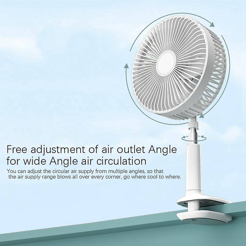 F8 Multi-Function Clip Fan Portable Retractable Mini Electric Fan Desktop Office USB Fan Can Shake H