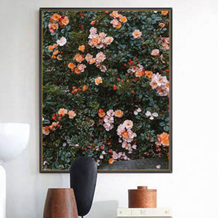 Fashion Poster Rose Flower Feather Nordic Style Wall Art Print Canvas Modern Painting Living Room De