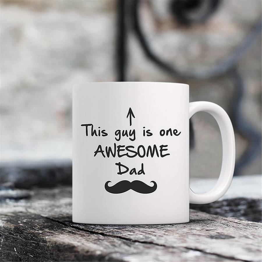 Father'S Day Gift Temperature-Sensitive Color-Changing Mug Ceramic Coffee Mug Dad Beard Water Mug