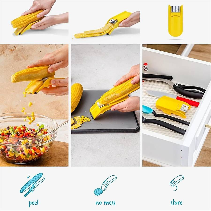 Fast Corn Cob Separator and Peeler Easily Peel Corn on the Cob, Whether Cooked or Fresh