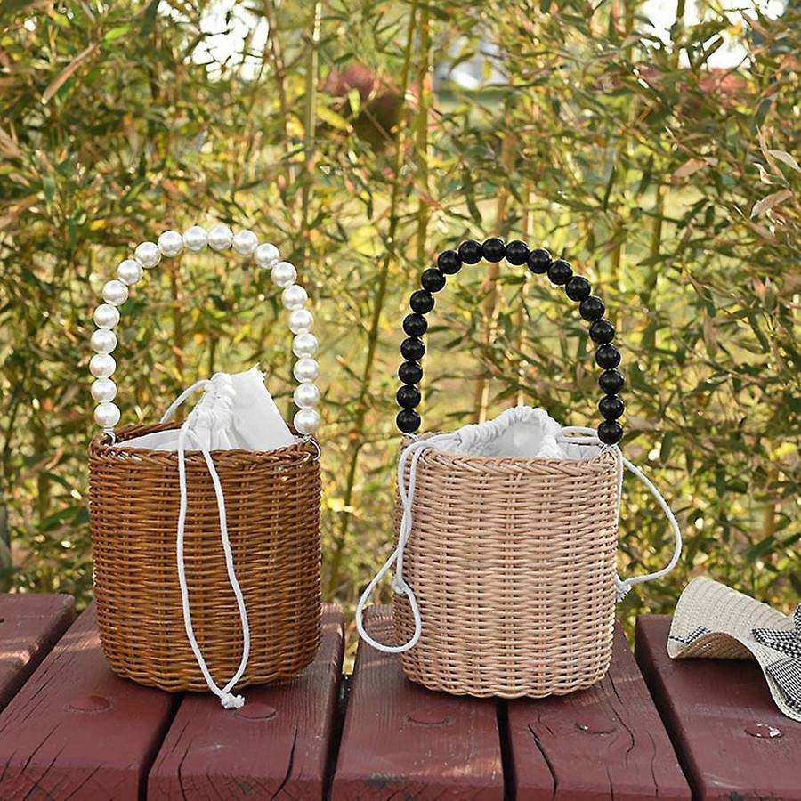 Flower Woven Pearl Handle for Vintage Rustic Wedding Ceremony Decorative, B