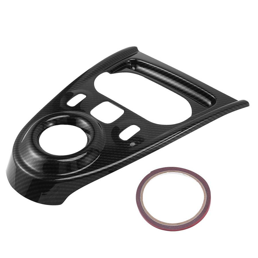 for - 453 Fortwo Carbon Fiber ABS Car Gear Shift Knob Panel Frame Cover Trim