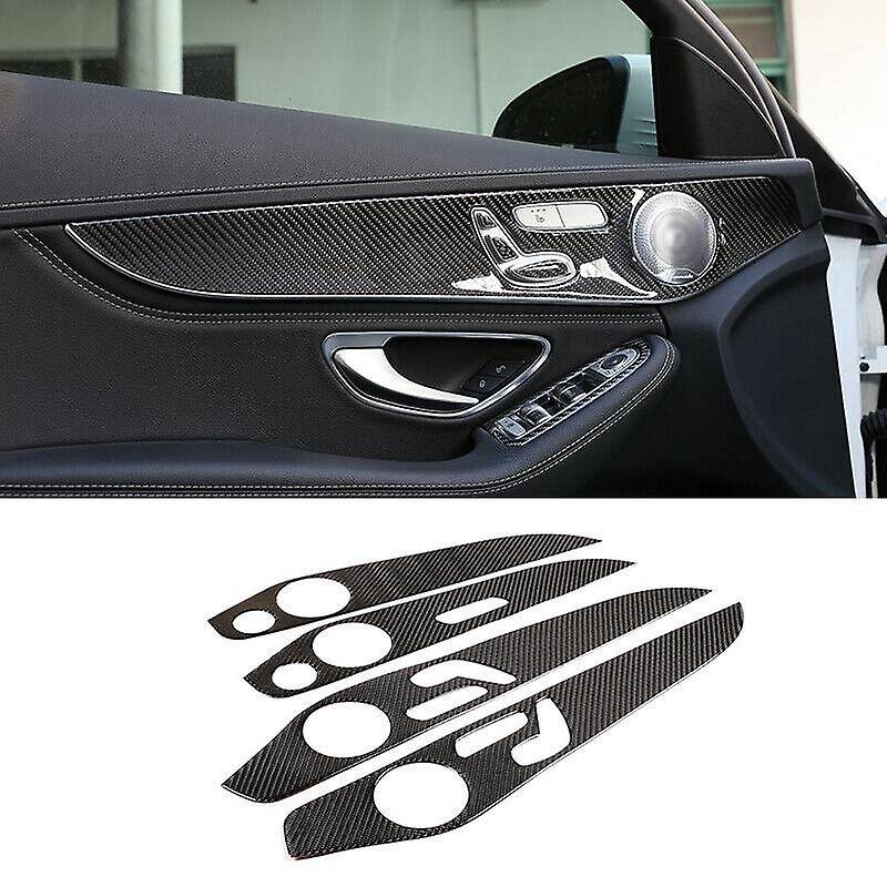 for - C-Class GLC-Class W205 14-20 Carbon Fiber Inner Door Panel Trim Door Trim Panel Cover Auto Par