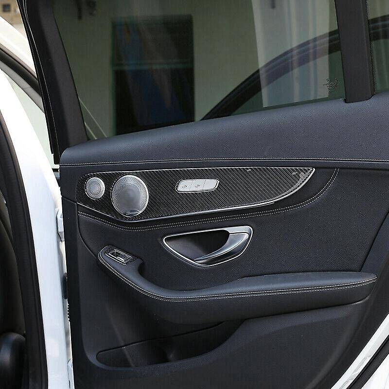 for - C-Class GLC-Class W205 14-20 Carbon Fiber Inner Door Panel Trim Door Trim Panel Cover Auto Par