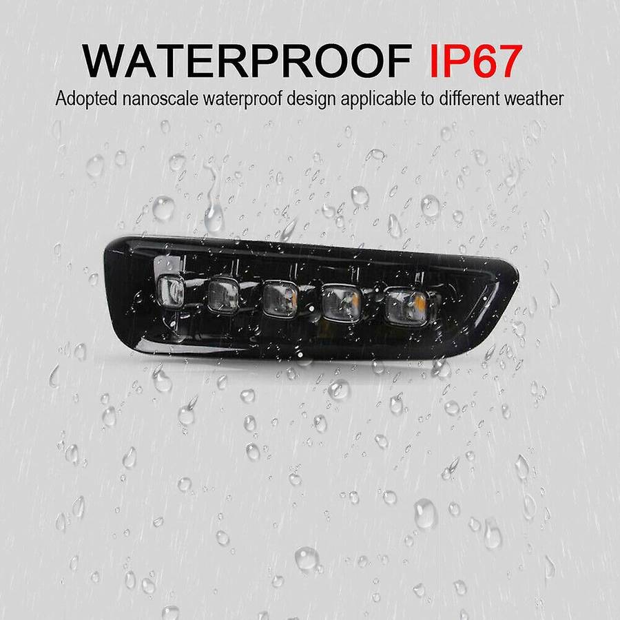 for / 2017-2019 Front Bumper Bezels L+R LED DRL with Turn Signal Fog Light Lamp