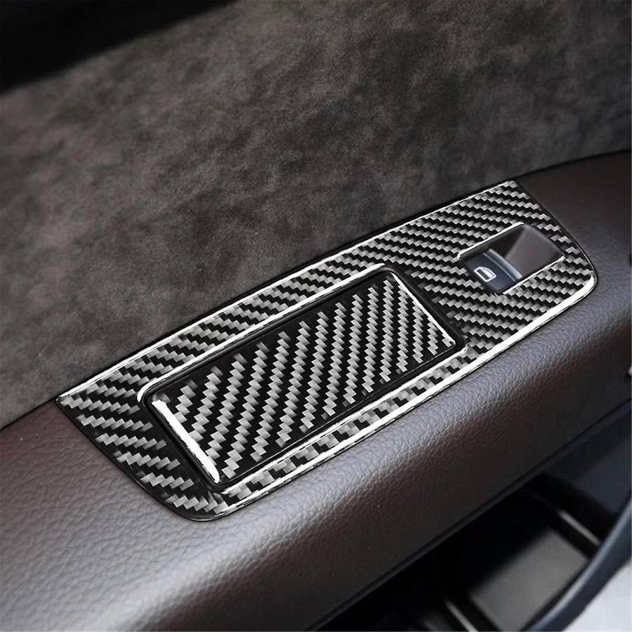 for 2007-2015 LHD Real Soft Carbon Fiber Car Window Switch Control Panel Cover Trim Interior Accesso