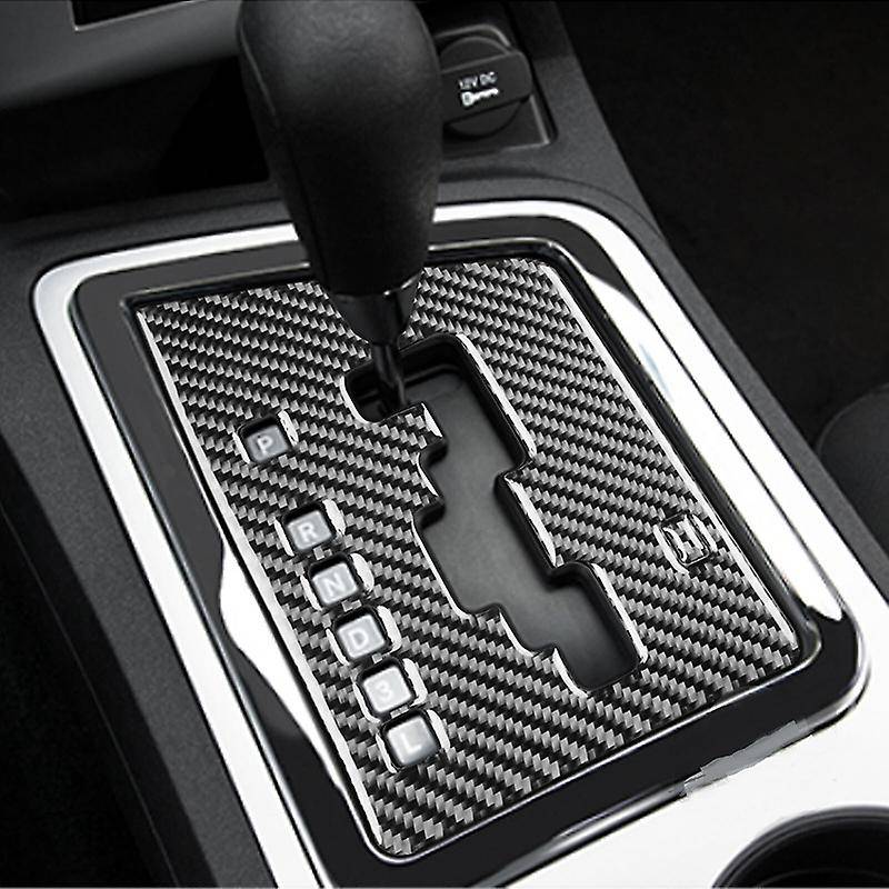 for 2008-2014 Car Accessories Carbon Fiber Console Gear Shift Box Panel Cover Trim Sticker, Black