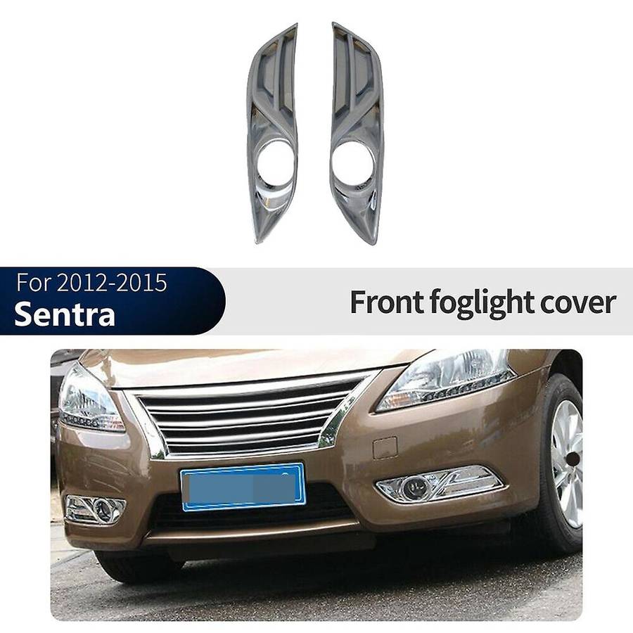 for 2012-2015 Sentra Chrome Rear Bumper Fog Light Lamp Reflector Protect Cover Molding Trim Car Deco