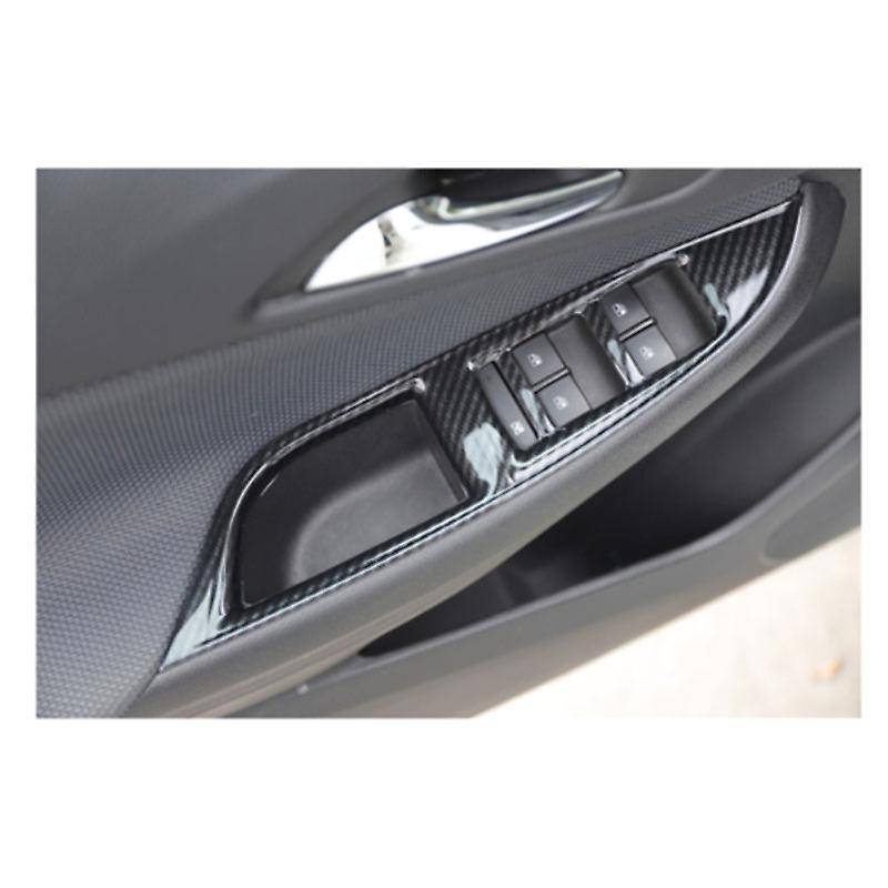 for 2017-2019 Carbon Fiber Window Lift Panel Switch Cover Trim Black