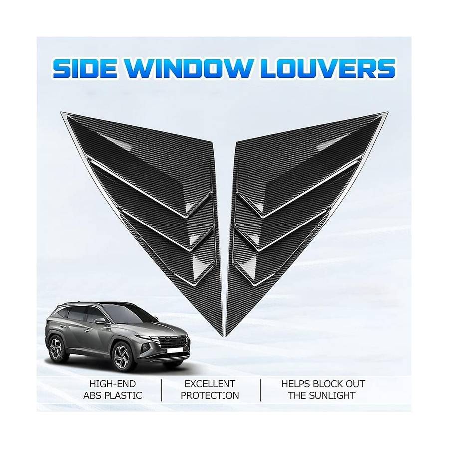 for 2021-2023 Rear Side Window Louvers Triangular Window Glass Blinds Accessories - Abs Carbon Fibe
