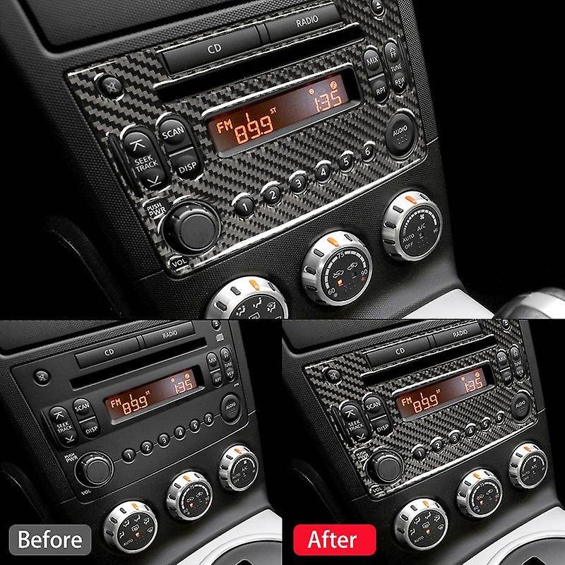 for 350Z Z33 2003-2009 Carbon Fiber Radio CD Player Control Button Panel Sticker Black