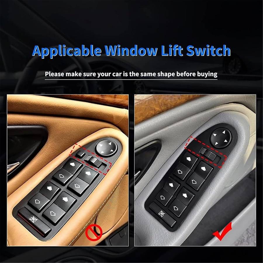 for 5 Series E39 1998-2003 Soft Carbon Fiber Door Window Lifter Switch Button Cover Trim Interior A