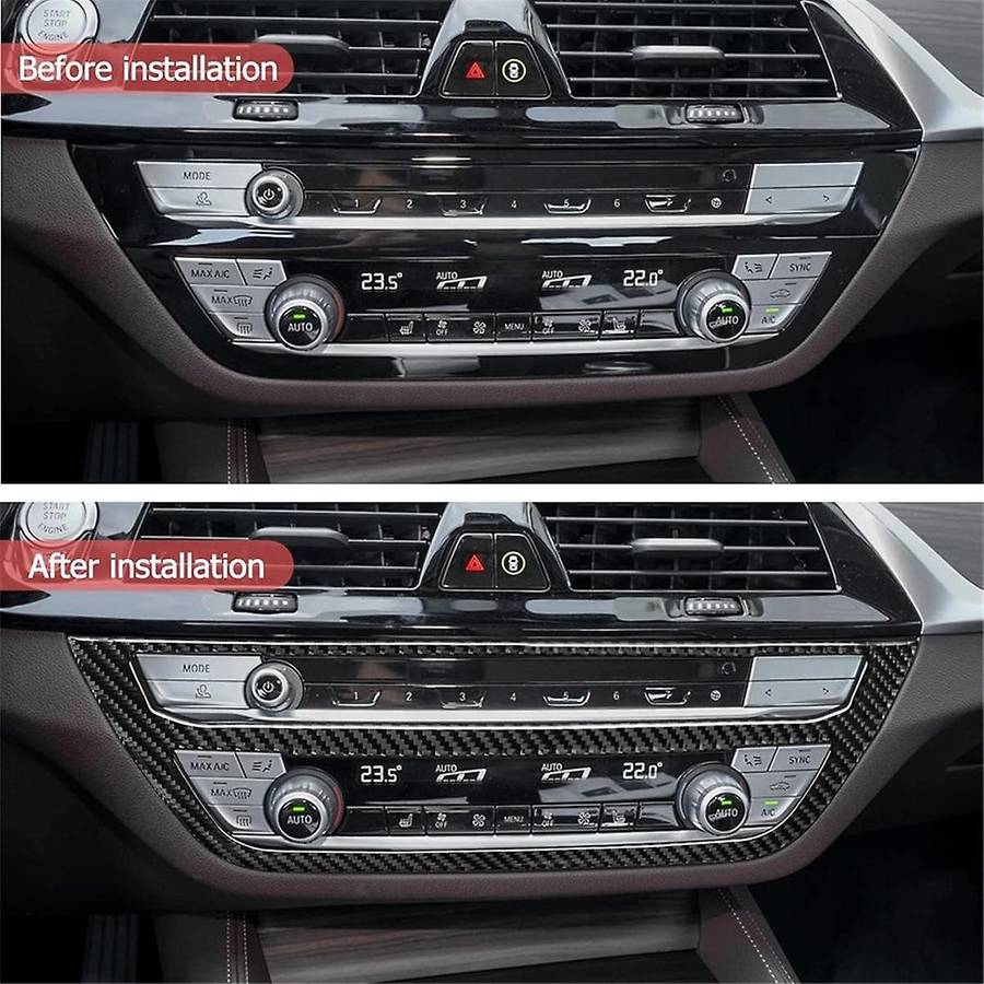 for 5 Series G30 G38 2018-2021 Carbon Fiber Car Central Control CD Button Panel Trim Cover Interior