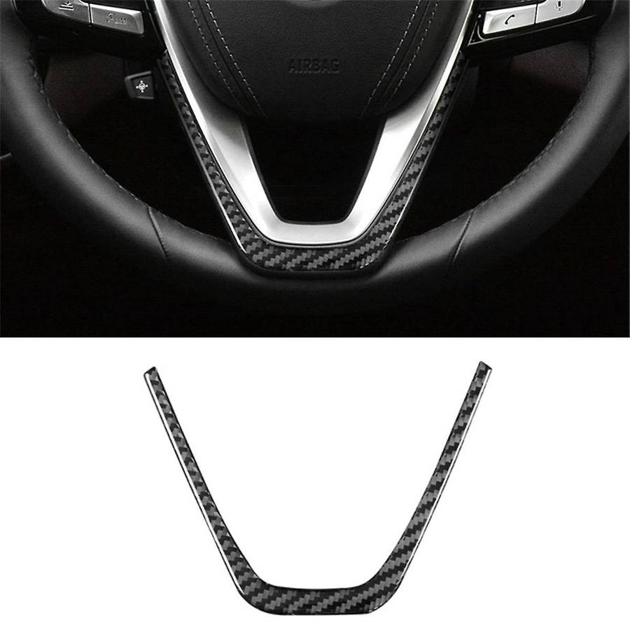 for 5 Series G30 G38 2018-2021 Carbon Fiber Car Steering Wheel Panel Frame Trim Cover Interior Acce