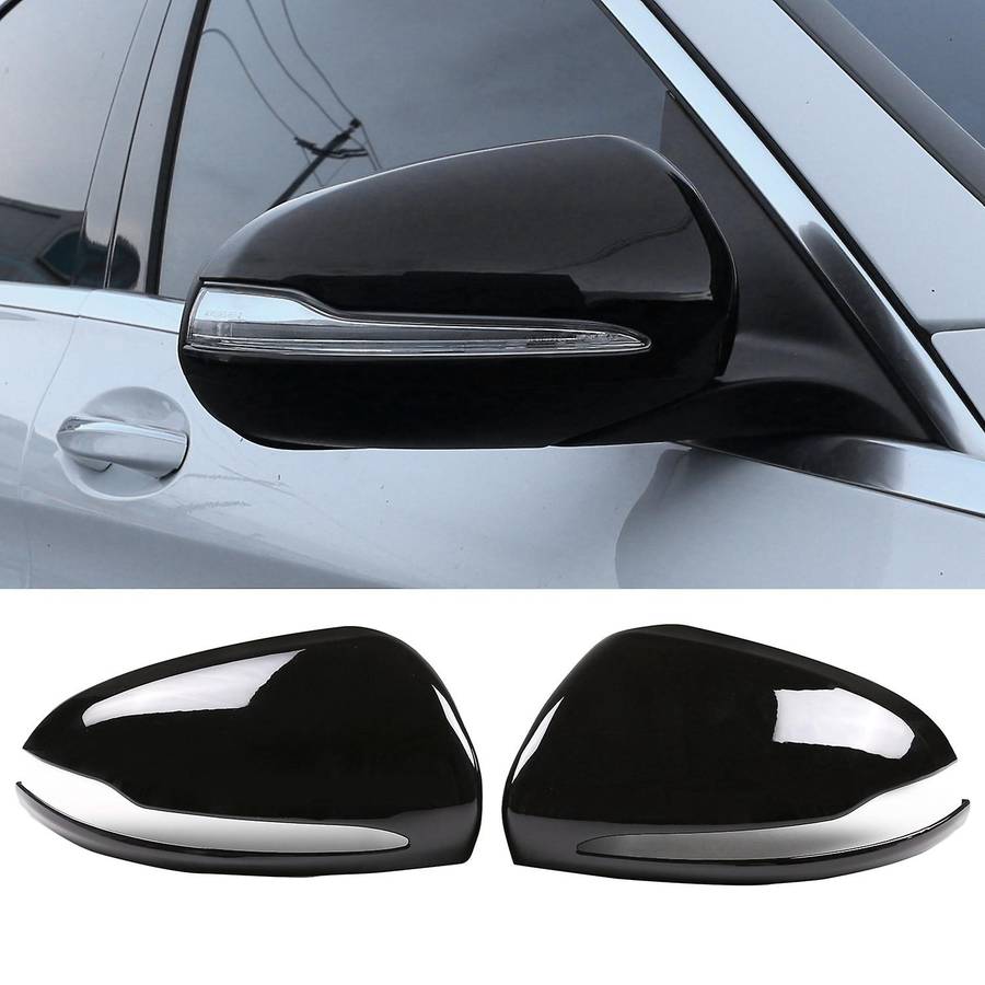 for B C E S GLC Class W205 W213 W253 Glossy Black ABS Side Rear View Mirror Cover Trim
