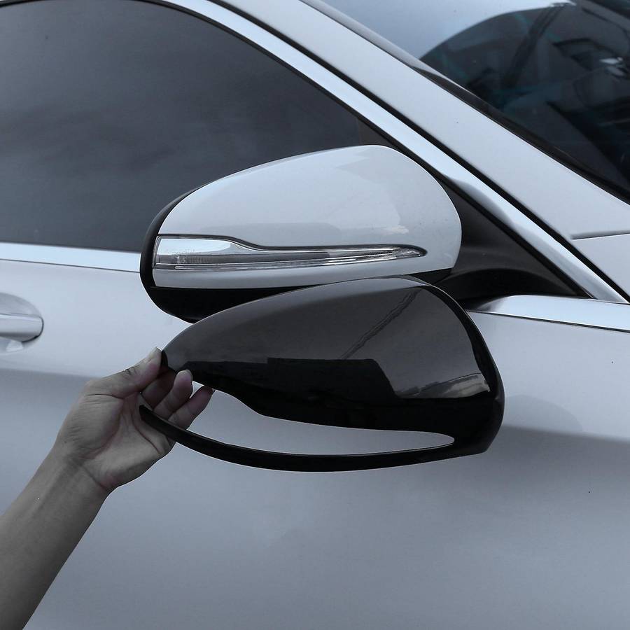 for B C E S GLC Class W205 W213 W253 Glossy Black ABS Side Rear View Mirror Cover Trim