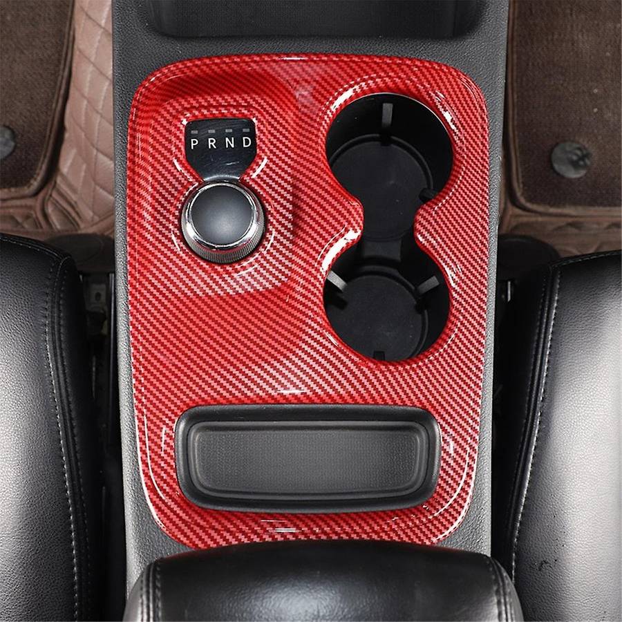 for Durango 2014-2017 Central Control Gear Shift Panel Cover Trim Sticker Accessories - Abs Red Carb