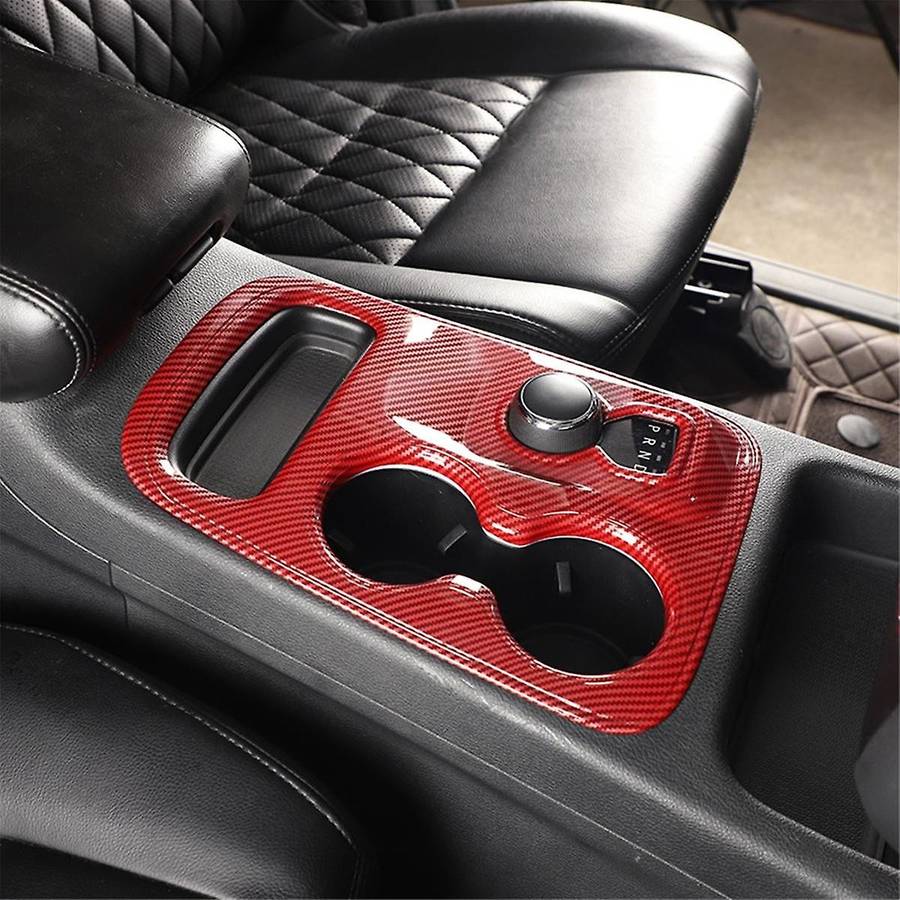 for Durango 2014-2017 Central Control Gear Shift Panel Cover Trim Sticker Accessories - Abs Red Carb