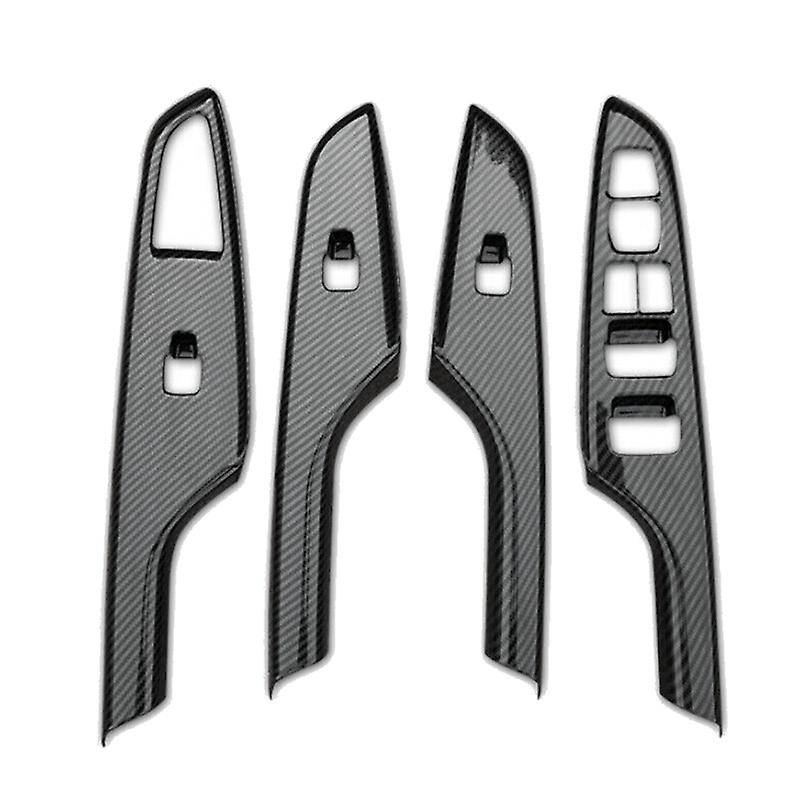 for Encino 2018-2021 Carbon Fiber Window Lift Switch Button Panel Cover Interior Door Armrest Trim