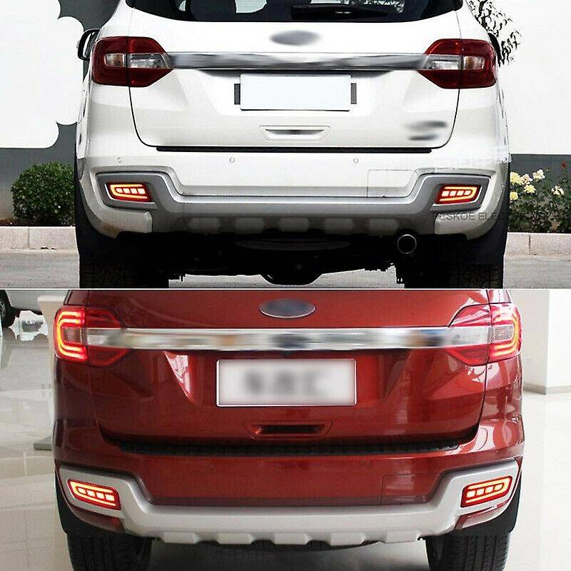 for Everest 2016 - 2018 with 2 Function Rear Bumper Reflector Red LED Foglight/Brake Tail Lights wit