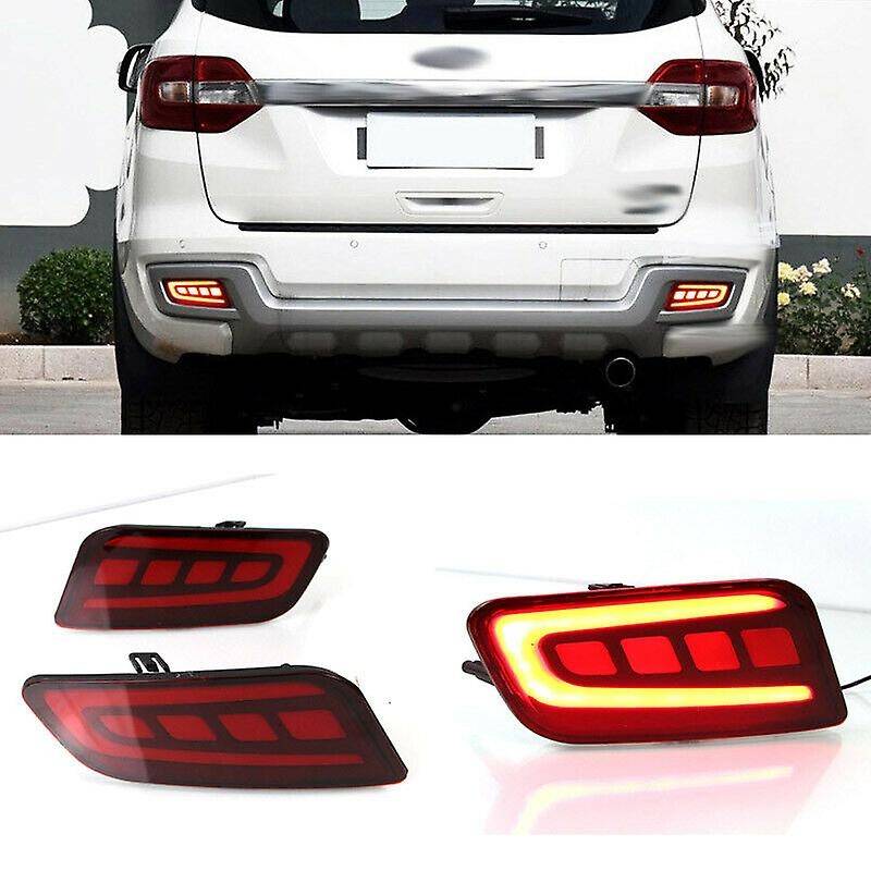 for Everest 2016 - 2018 with 2 Function Rear Bumper Reflector Red LED Foglight/Brake Tail Lights wit