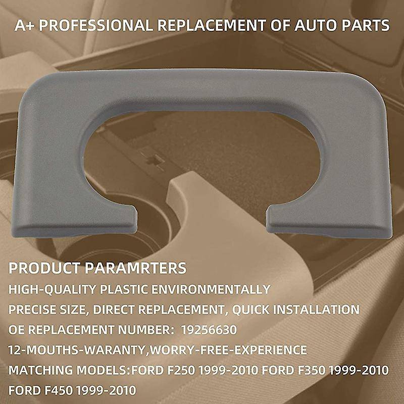 for F250 F350 F450 1999-2010 Rear Center Console Cup Holder Central Armrest Cushion Assembly, Gray