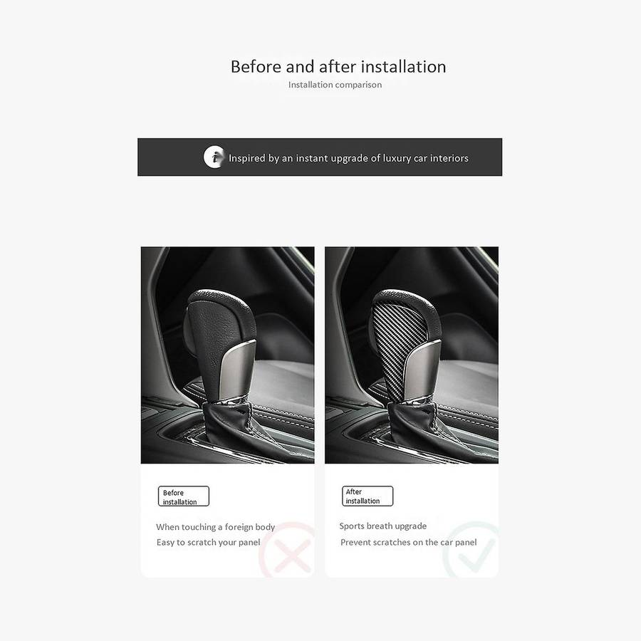 for Forester 2013-2018 Car Real Carbon Fiber Gear Shift Head Knob Cover Trim Accessories