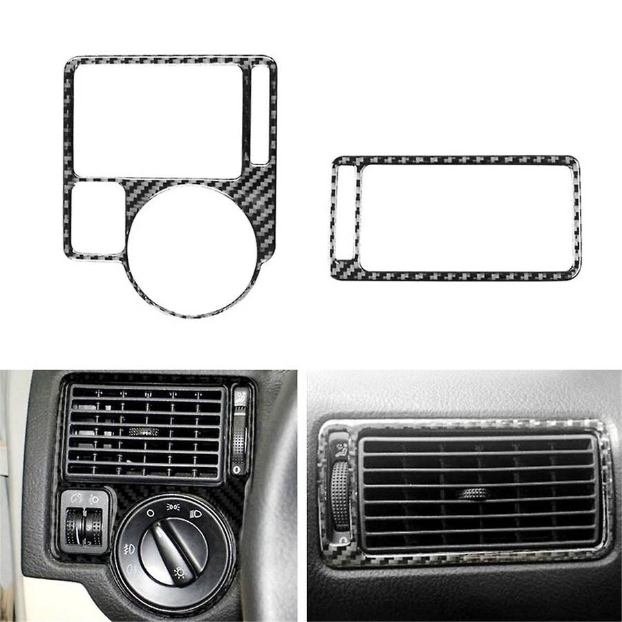 for Golf 4 Mk4 1999-2004 Lhd Soft Carbon Fiber Car Dashboard Side Air Condition Outlet Vent Cover T