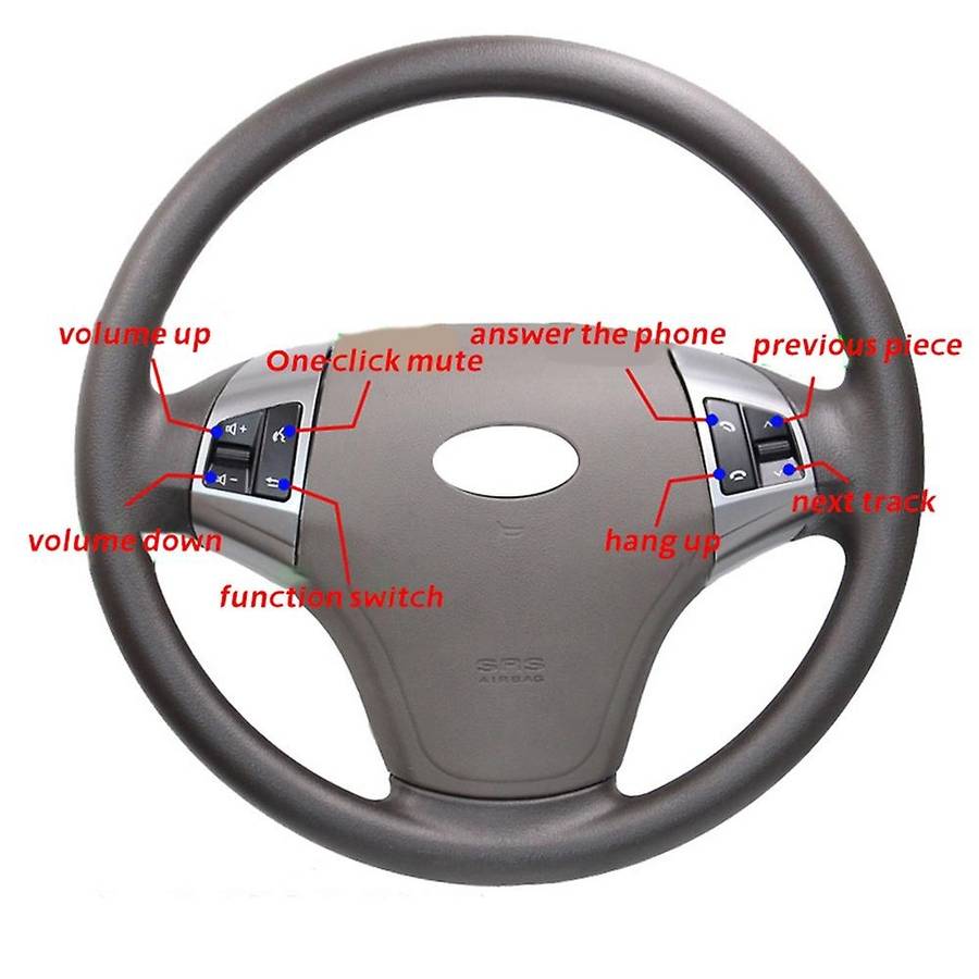 for HD 2008-2016 Multifunction Steering Wheel Control Button Switch Audio Control Silver 8 Keys