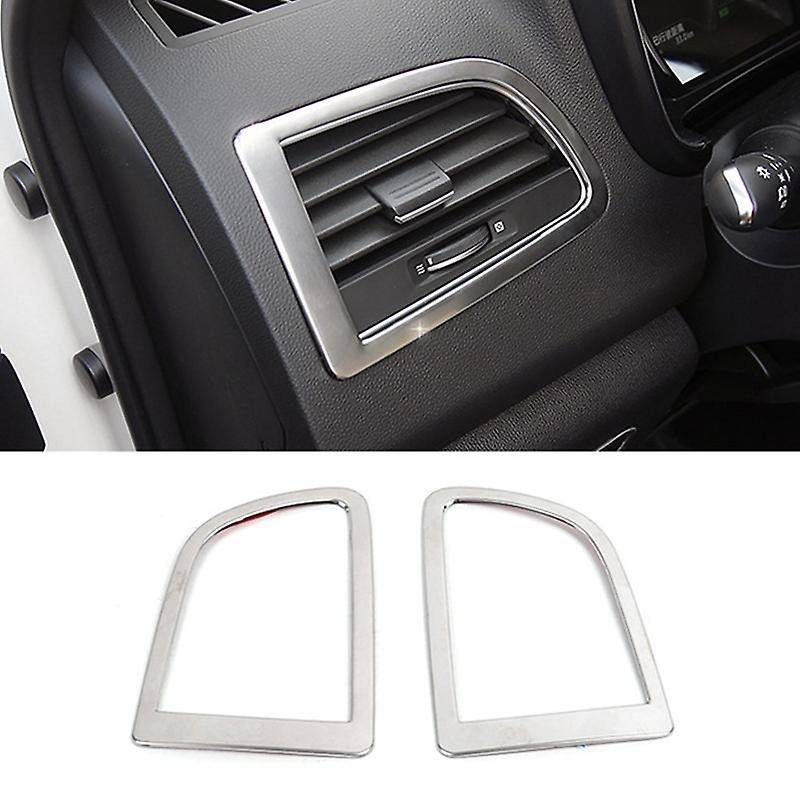 for Koleos 17-20 Center Console Air Conditioning AC Outlet Vent Frame Cover Trim Stainless Steel for