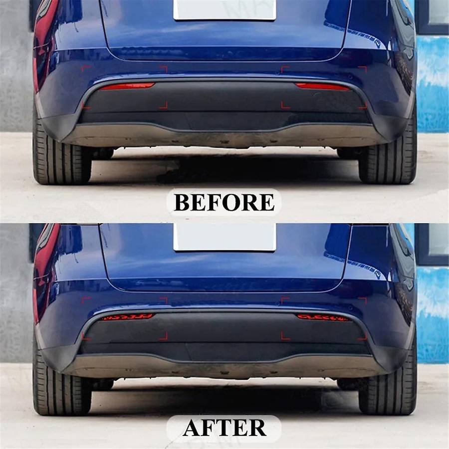 for Model 3 Y 2017-2022 Black LED Rear Bumper Reflector 3 Functions Running Lights Brake Light Dyna