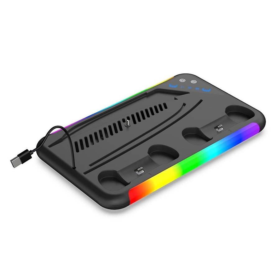 for P5 Cooling Station Slim with RGB Light Cooling Fan Dual Controllers Charger for 5 Game Accessori
