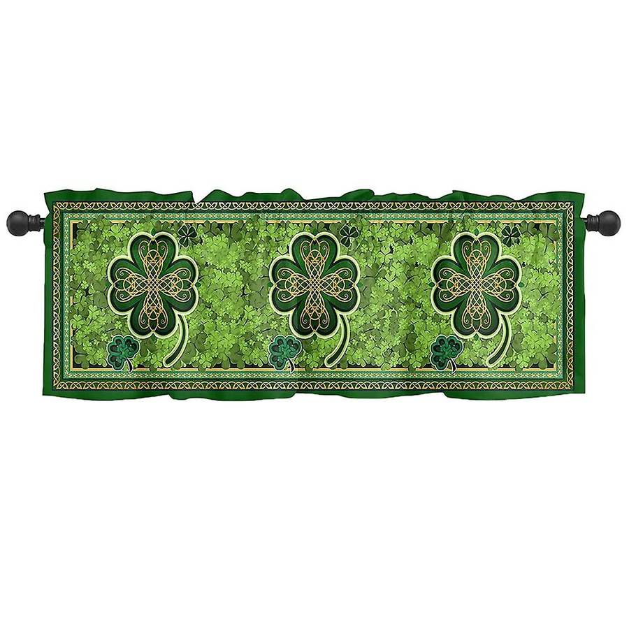 St. Patrick's Day Valances for Windows - Green Shamrock Valance