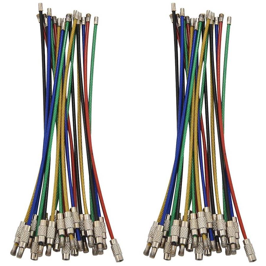 Colored Nylon Coated Stainless Steel Wire Keychains 2mm 6.3 Inches