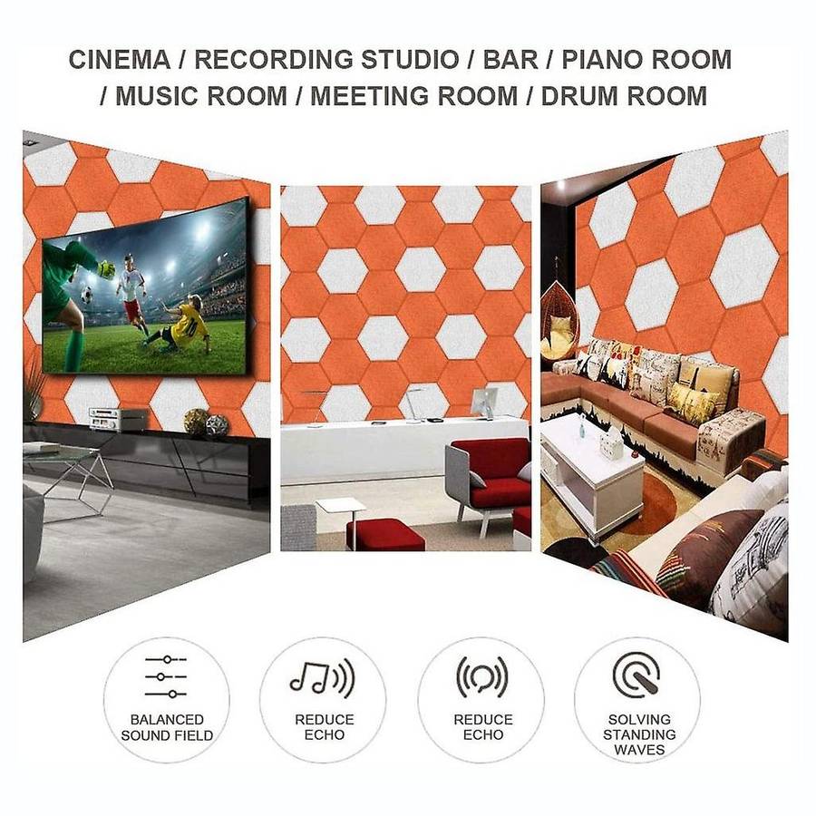 Hexagon Acoustic Panels Sound Proof Padding for Recording Studio