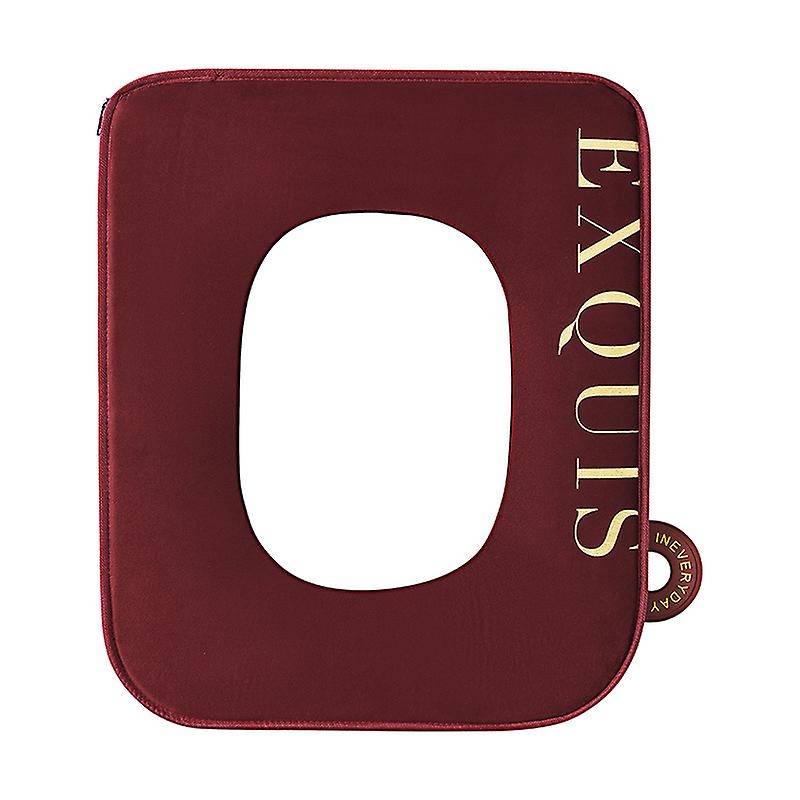 Toilet Seat Cover Pad Square Washable Toilet Lid Cover-red