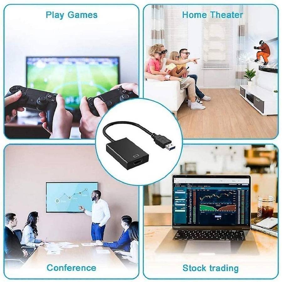 Usb to Hdmi-compatible Adapter,hd 1080p Video for Pc Laptop Projector