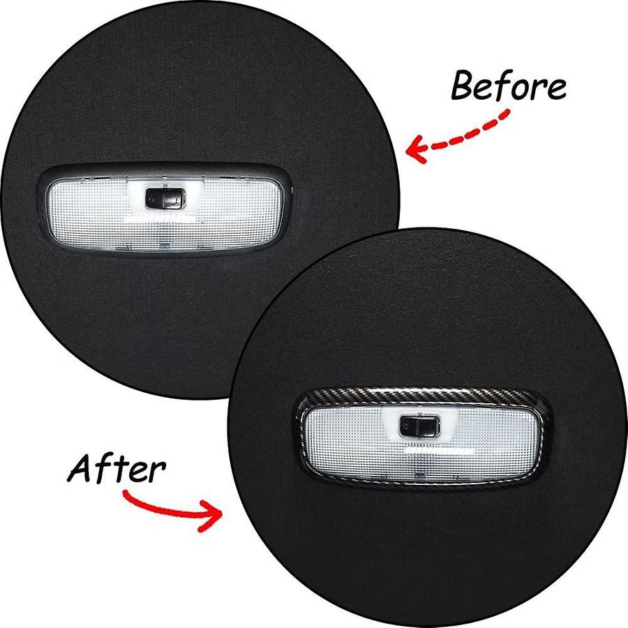 For Ford Ranger 2015+ Carbon Fiber Car Rear Reading Light Lamp Cover