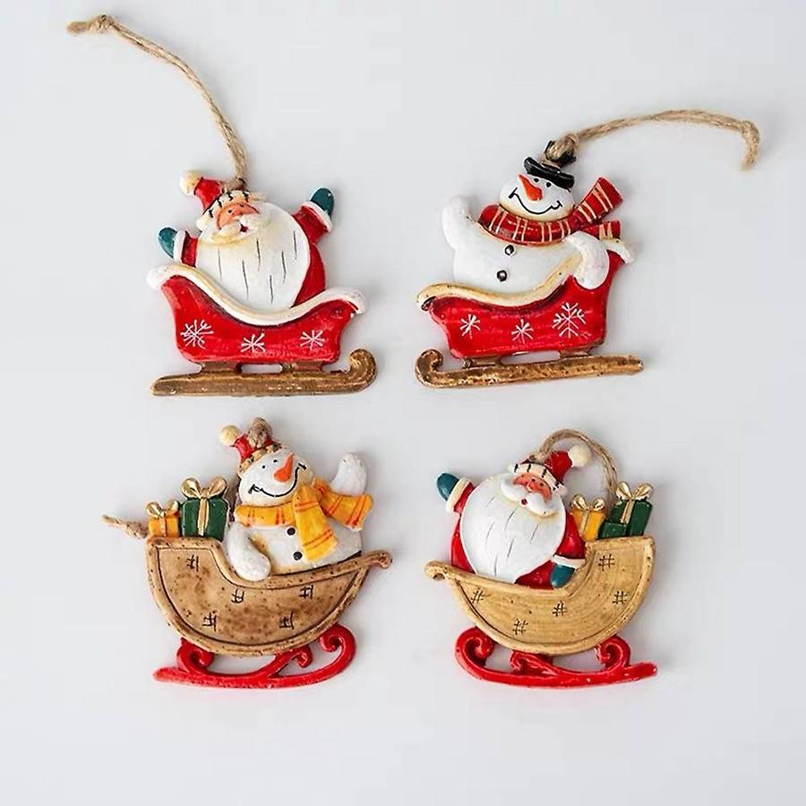 Christmas Snowman Santa Claus Resin Small Pendant Hanging Organs