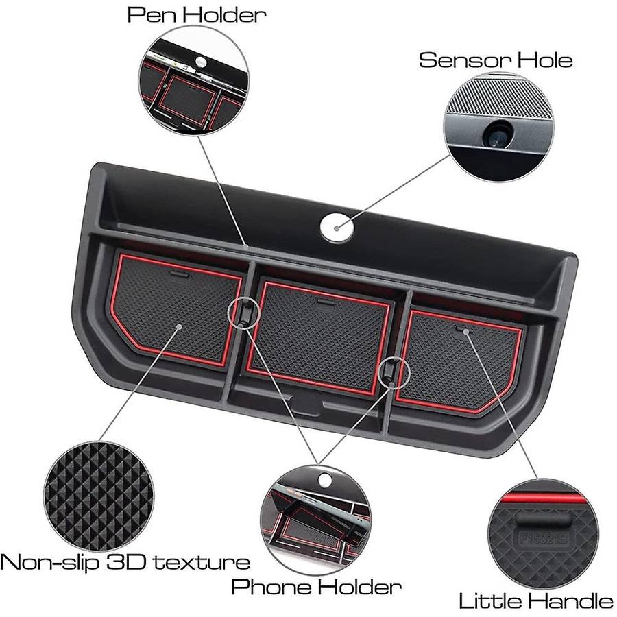 Dashboard Storage Box for Ford F150 2021 Accessories, Red